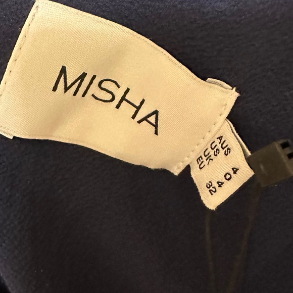 Misha Collection Lorena Plunge Halter Cocktail Dress In Navy Blue Size 0 - Picture 13 of 13